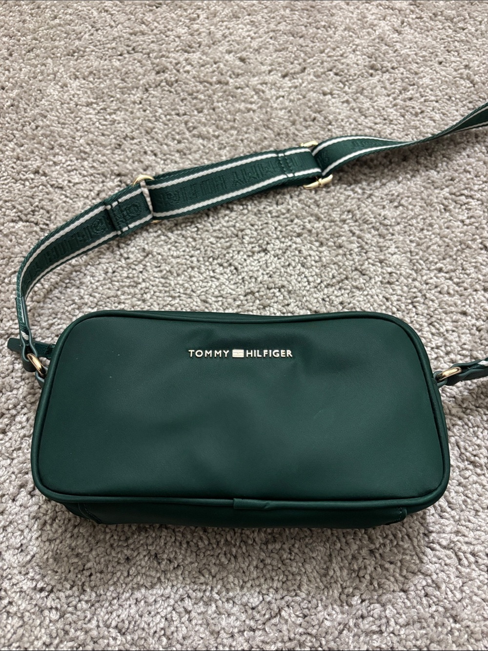 Tommy Hilfiger Forest Green Belt Bag with Branded Strap
